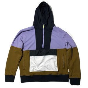 Scotch And Soda Amsterdam Half Zip Color Block Hoodie Mens Size XL